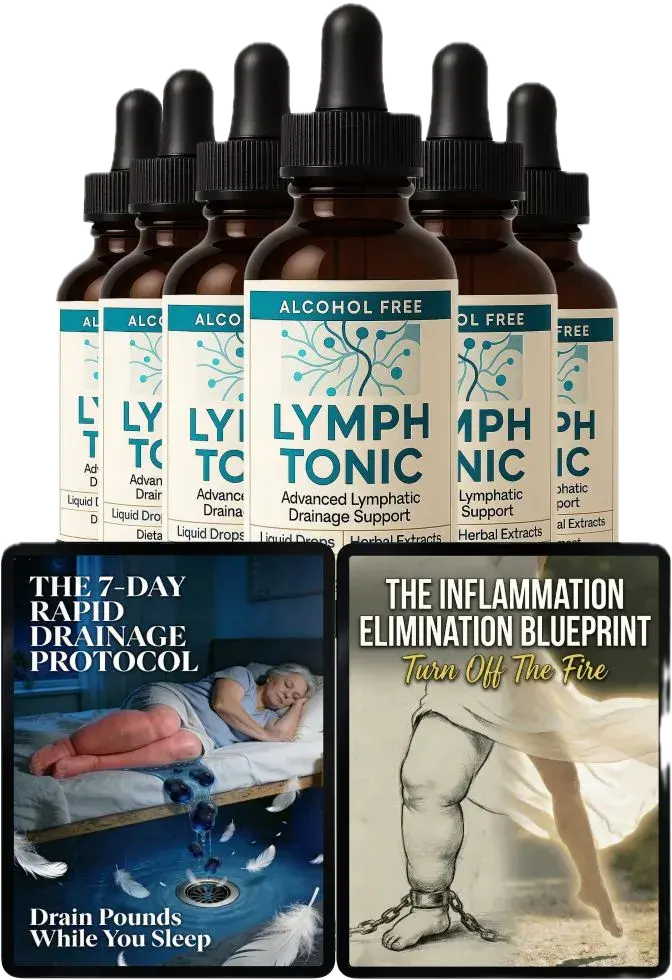 Lymph Tonic 6-bottle package with 7-Day Rapid Drainage Protocol and Inflammation Elimination Blueprint bonus eBooks